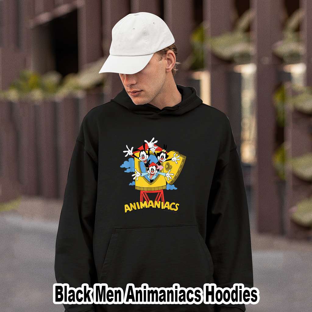 Animaniacs Tower Introduction Yakko Wakko And Dot Black Men Animaniacs Hoodies