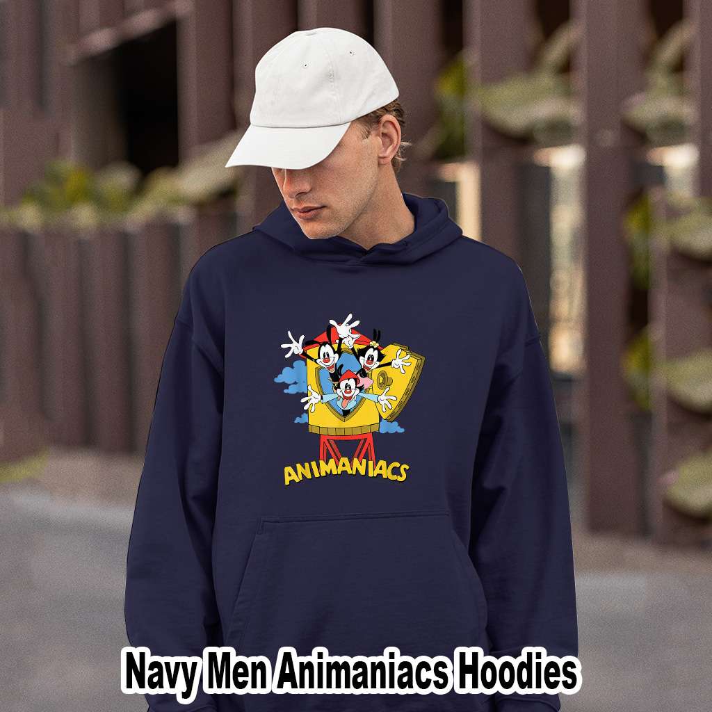 Animaniacs Tower Introduction Yakko Wakko And Dot Navy Men Animaniacs Hoodies