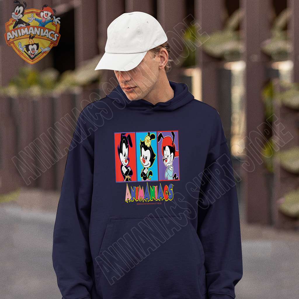 Nany Hoodie Animaniacs Yakko Wakko And Dot Box Up Black Men Hoodies