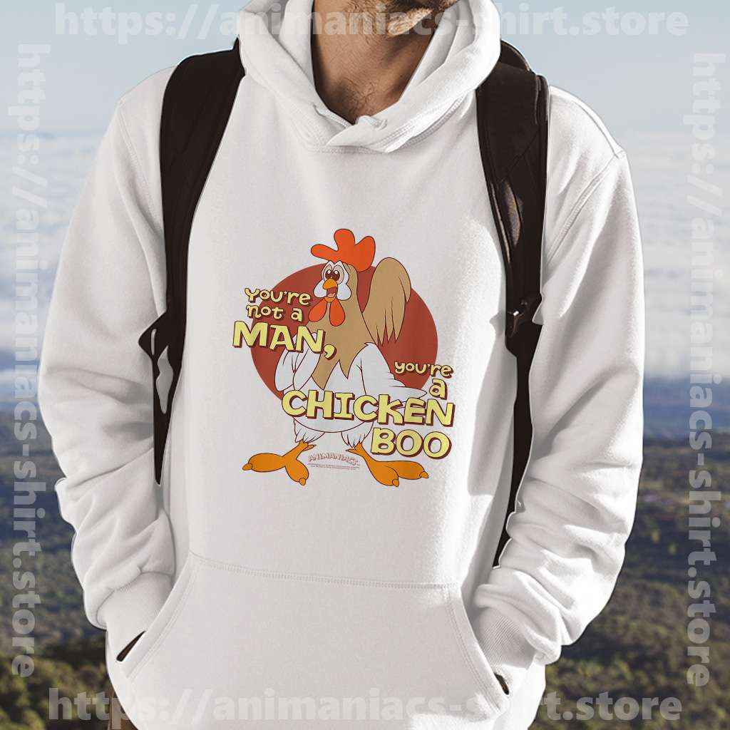 Chicken Boo Animaniacs Vintage White Men Animaniacs Hoodies