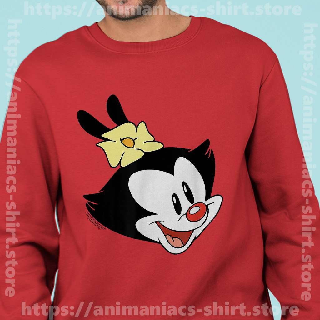 Men Animaniacs Sweatshirt Red Vintage Dot Head Cartoon Animaniacs