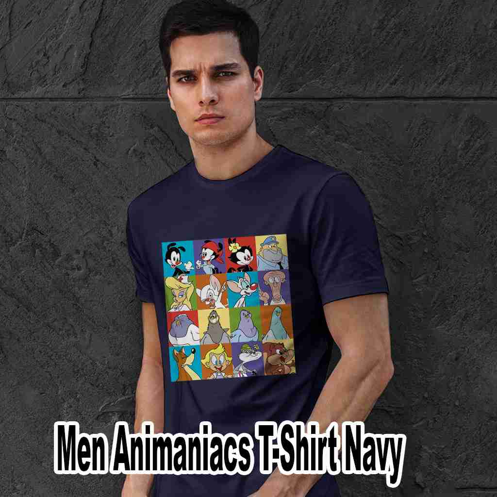 Men Animaniacs T Shirt Navy Animaniacs Character Box Up Premium