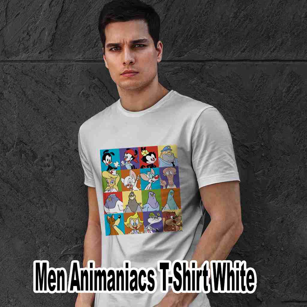 Men Animaniacs T Shirt White Animaniacs Character Box Up Premium