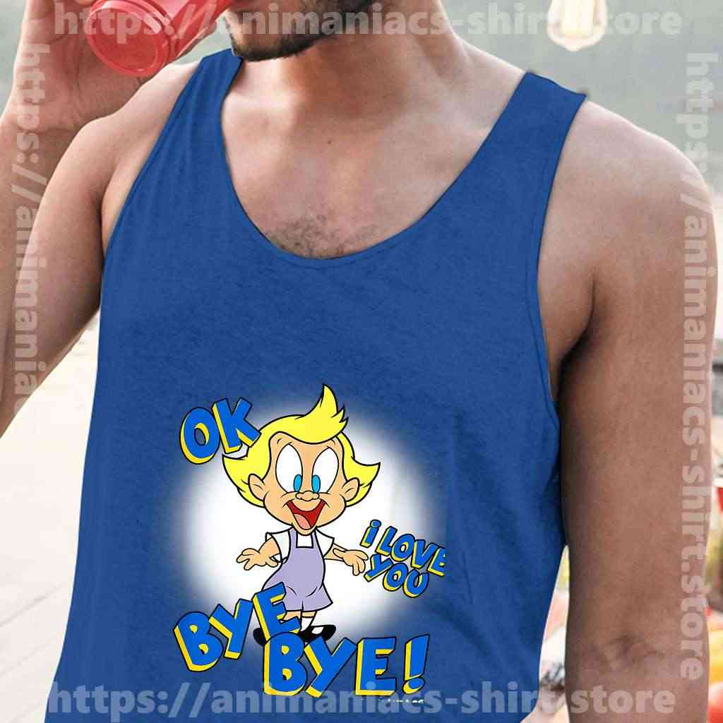 Men Animaniacs Tank Tops Blue Mindy Ok Bye Animaniacs Cartoon