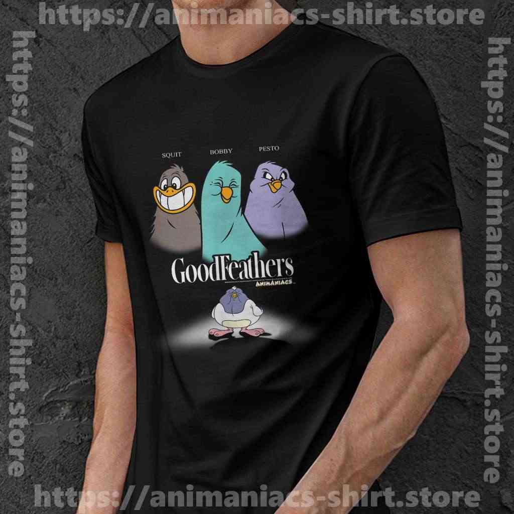 Men T Shirt Black Goodfeathers Vintage Animaniacs