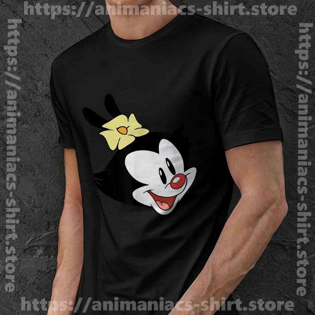 Men T Shirt Black Vintage Dot Head Cartoon Animaniacs