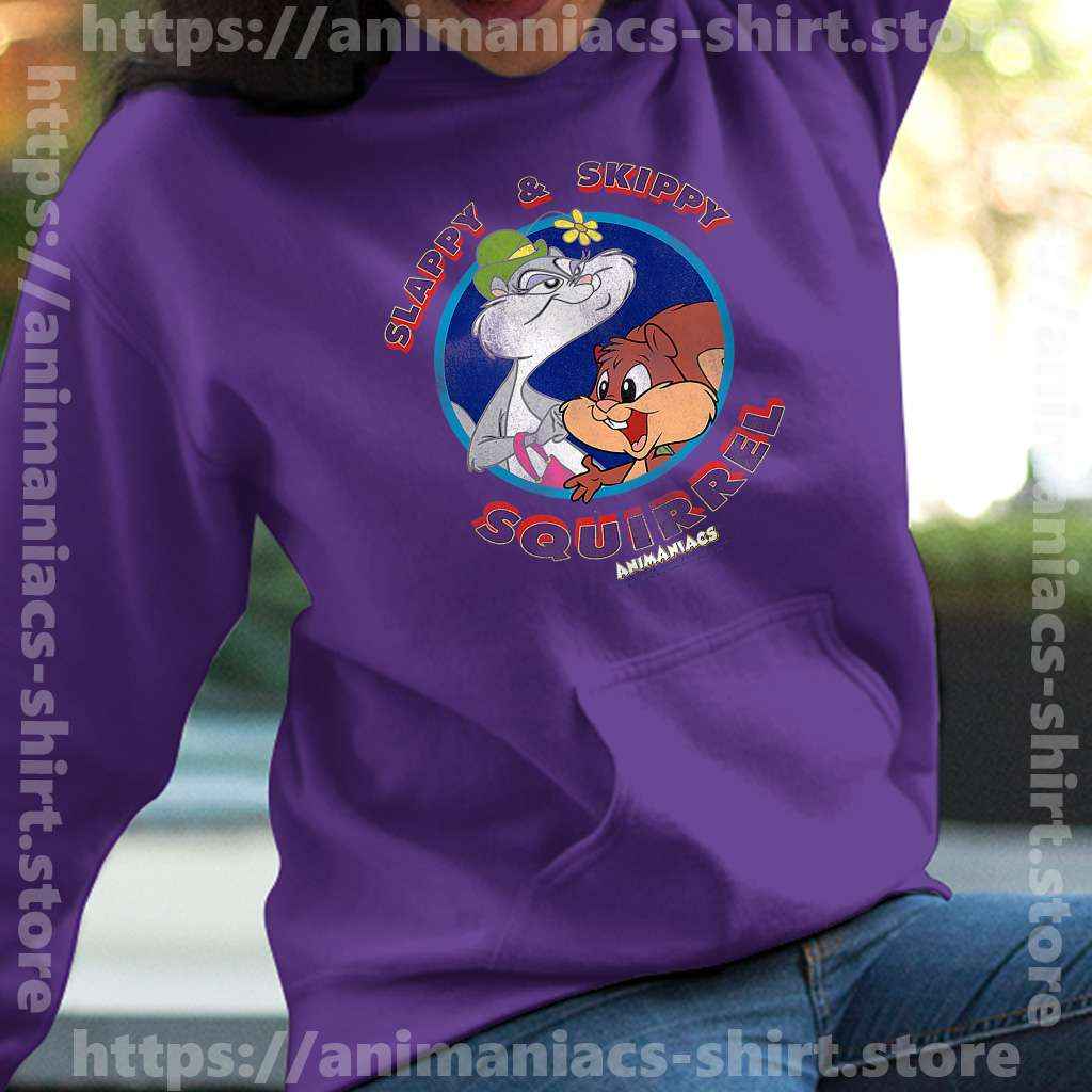 Women Animaniacs Hoodies Purple Slappy And Skippy Squirrel Cartoon Animaniacs